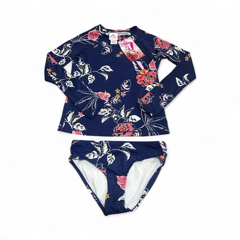 Kanu Surf Kids Set - Navy and Pink Floral size 12